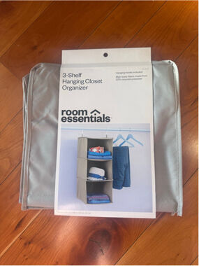 Room Essentials Gray 3 Shelf Hanging Closet Organizer